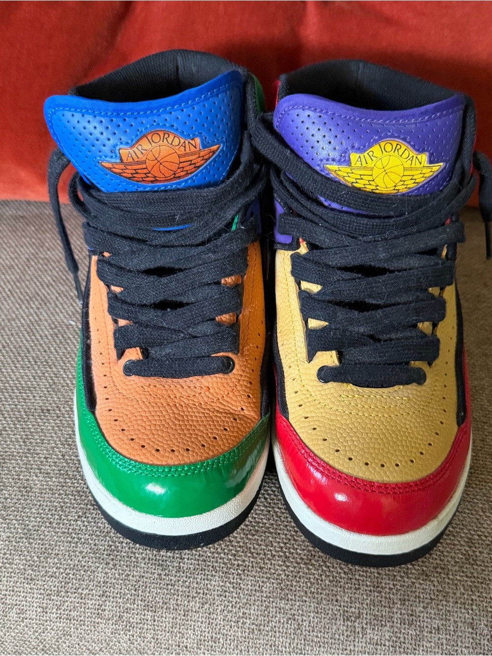 Nike Air Jordan 2 Retro Multi-Color Sneakers No Box Only Black Laces - Picture 3 of 15